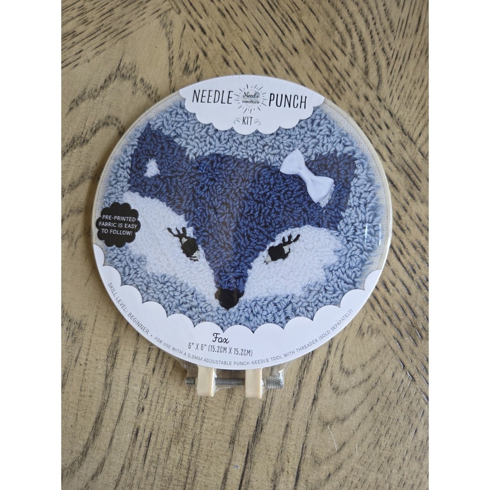 Needle Punch Kit Fox 6X6 Needle Creations Needlepunch Kit New Blue Girl Fox